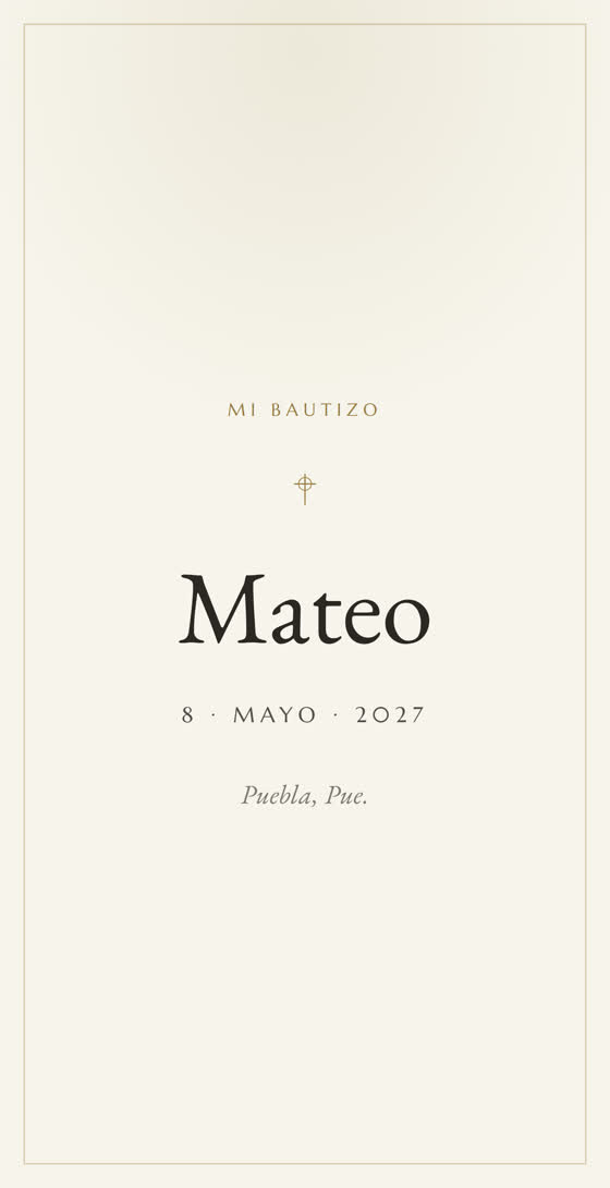 Invitación en tonos de papel marfil y tinta café para Lucía y Tomás